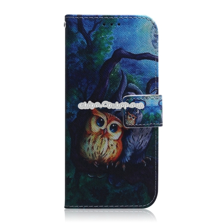 Oil Painting Owl Pattern Coloured Drawing Horizontal Flip Leather Case for Huawei Honor 8X, with Holder & Card Slots & Wallet