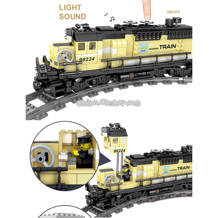 City Train Series Assembled Building Blocks Simulation Electric Rail Train Puzzle Toys