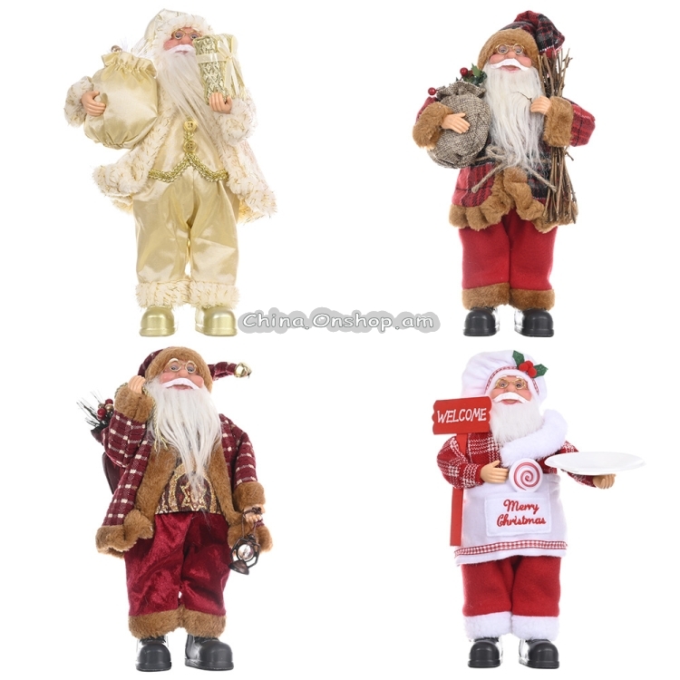 Christmas Decoration Standing Santa Claus Doll Christmas Backpack Old Man Doll Ornaments, Specification: Oil Lamp