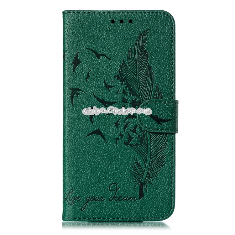 For Xiaomi Note 10 Lite Feather Pattern Litchi Texture Horizontal Flip Leather Case with Wallet & Holder & Card Slots