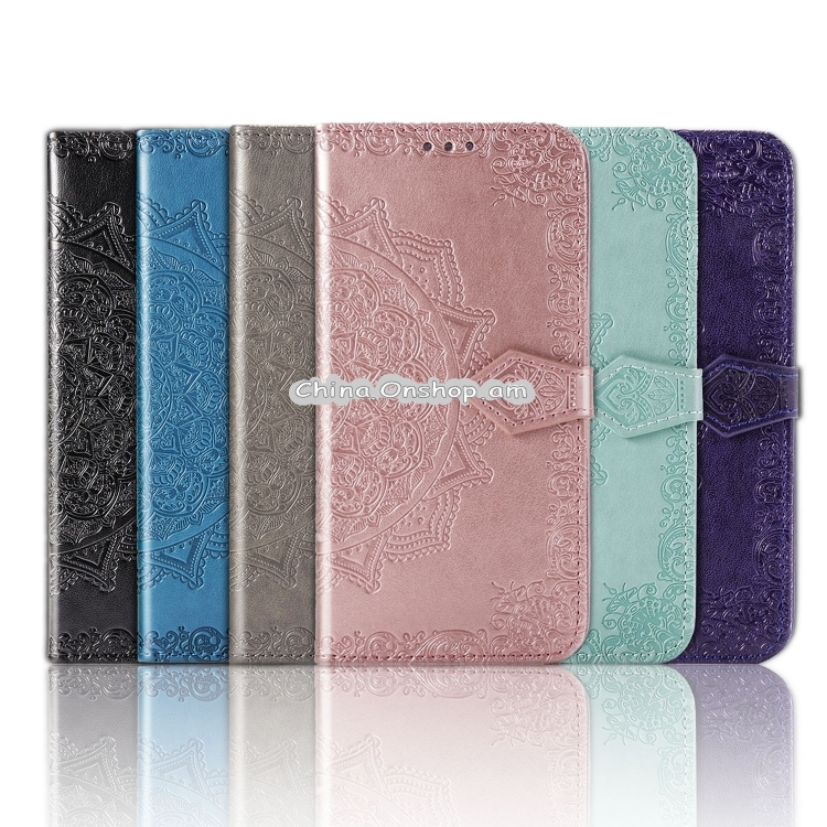 For Xiaomi Note 10 Lite Halfway Mandala Embossing Pattern Horizontal Flip PU Leather Case with Card Slots & Holder & Wallet(Blue)