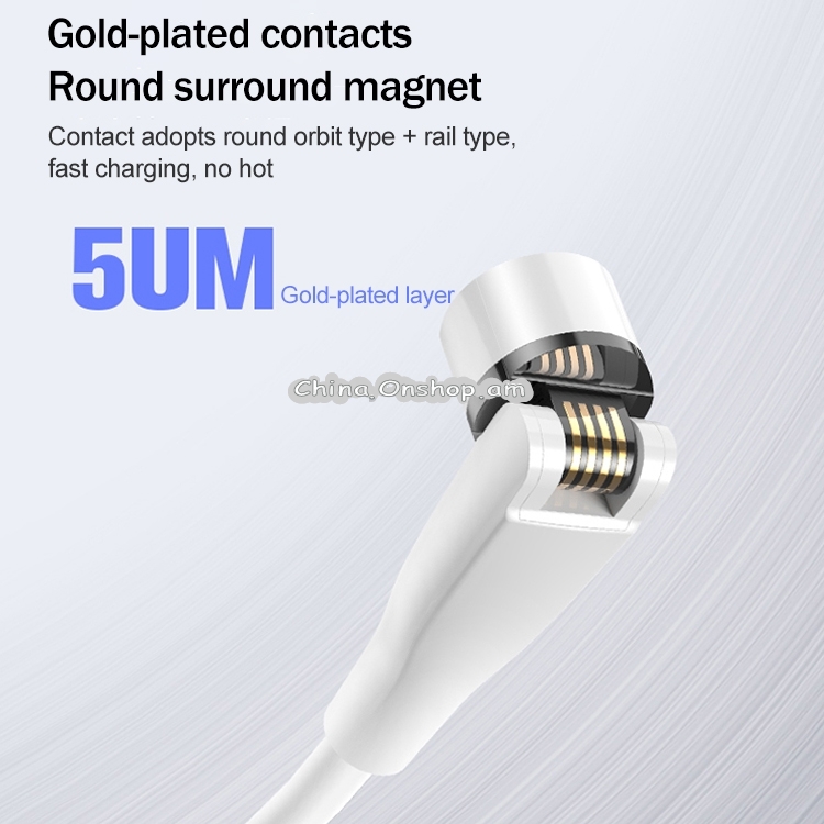 2m 3A Max USB to 8 Pin + USB-C / Type-C + Micro USB 540 Degree Rotating Magnetic Charging Cable