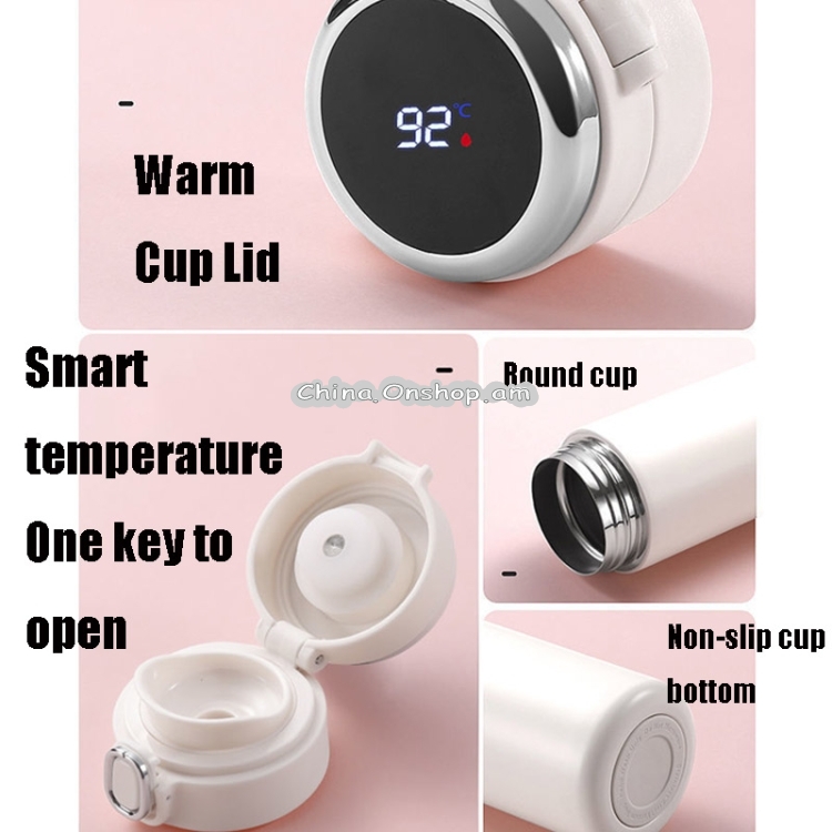 Smart Temperature Measurement Digital Display Stainless Steel Vacuum Flask Cup, Capacity:420ml