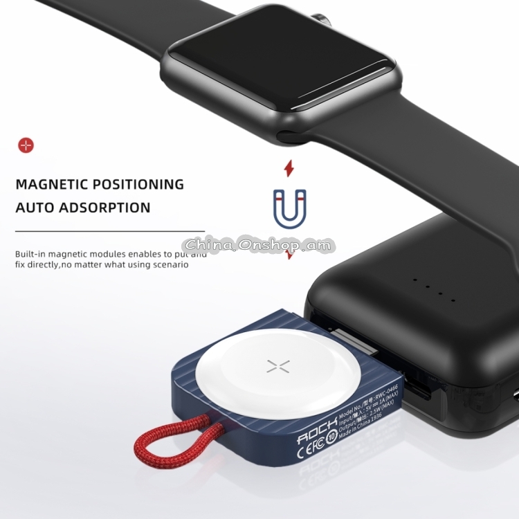 ROCK W26 Portable Magnetic Wireless Charger for Apple Watch Type-C Interface