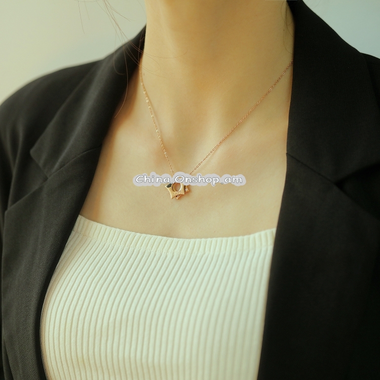 OPK 1675 Star Titanium Steel Necklace Clavicle Chain Diamond Jewelry