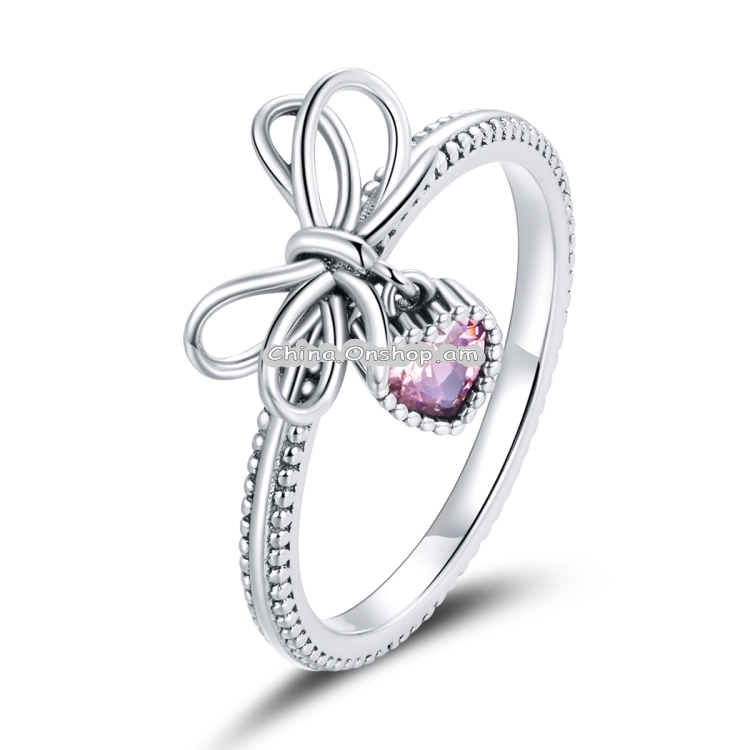 S925 Sterling Silver Bowknot Gift Women Ring