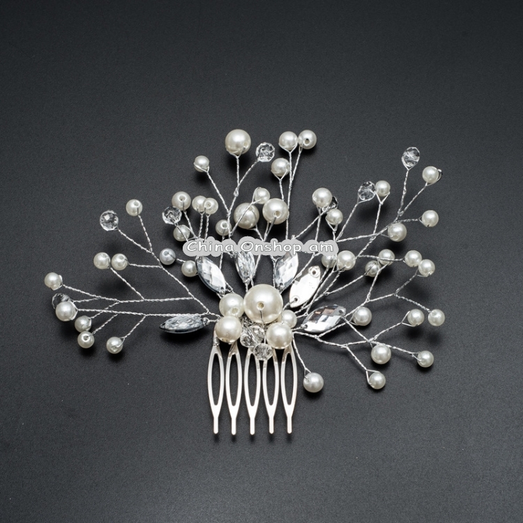 Pearl Women Hair Combs Wedding Hair Accessories Hair Pin Rhinestone Tiara Bridal Clip Crystal Crown Bride Hair Jewelry