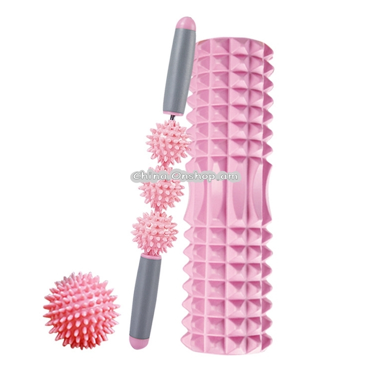 3 in 1 Eva Foam Roller Hollow Muscle Relaxation Roller Yoga Column Set,