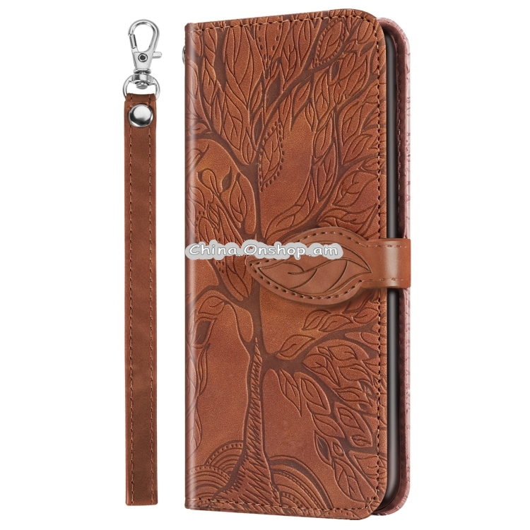 Life of Tree Embossing Pattern Horizontal Flip Leather Case with Holder & Card Slot & Wallet & Photo Frame