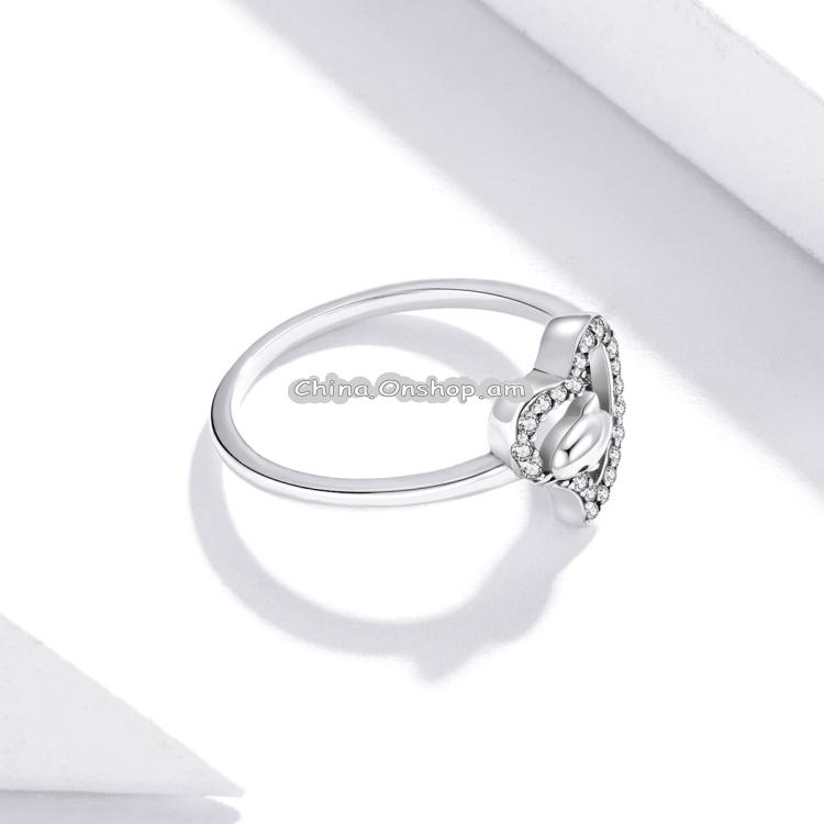 S925 Sterling Silver Dolphin Genie Women Open Ring Jewelry,