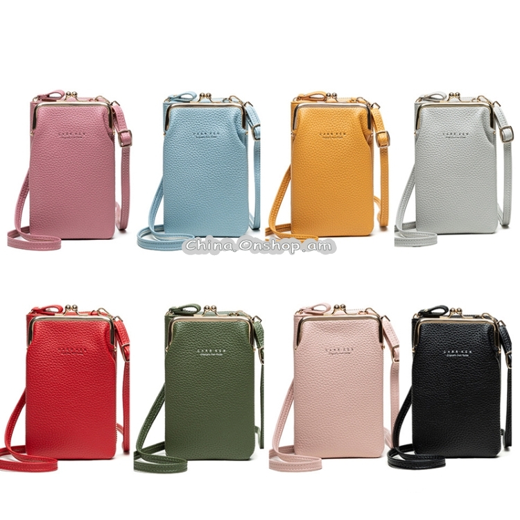 H2107 Ladies Mobile Phone Bag Shoulder Messenger Bag Pebbled Zipper Wallet