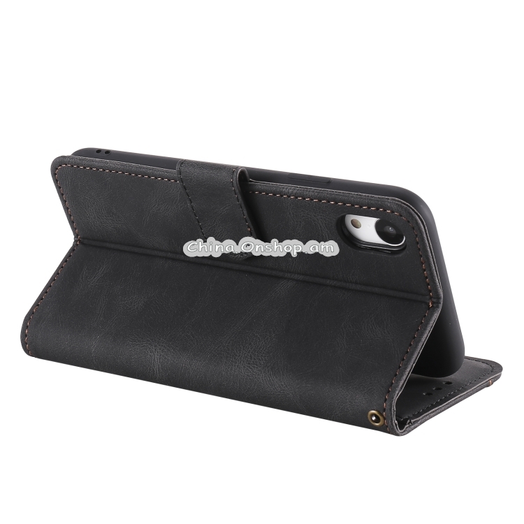 Stitching Calf Texture Horizontal Flip Leather Case with Holder & Card Slots & Wallet For iPhone