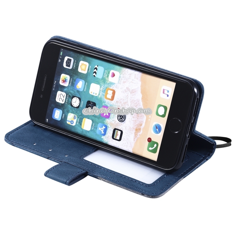 For iPhone SE 2020 / 8 / 7 Skin Feel Splicing Horizontal Flip Leather Case with Holder