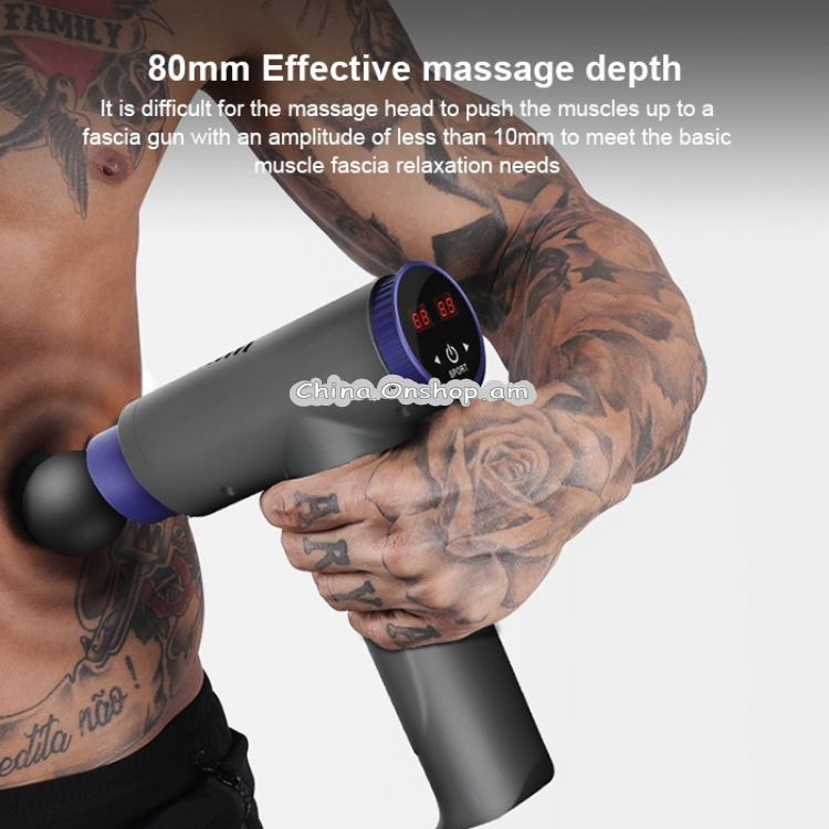 Fitness Mini Body Massage Band Massage Guns Portable USB Rechargeable Deep Tissue Muscle Massager With 8 Massage Heads & Portable Storage Bag, Specifications: Touch Screen(Black)
