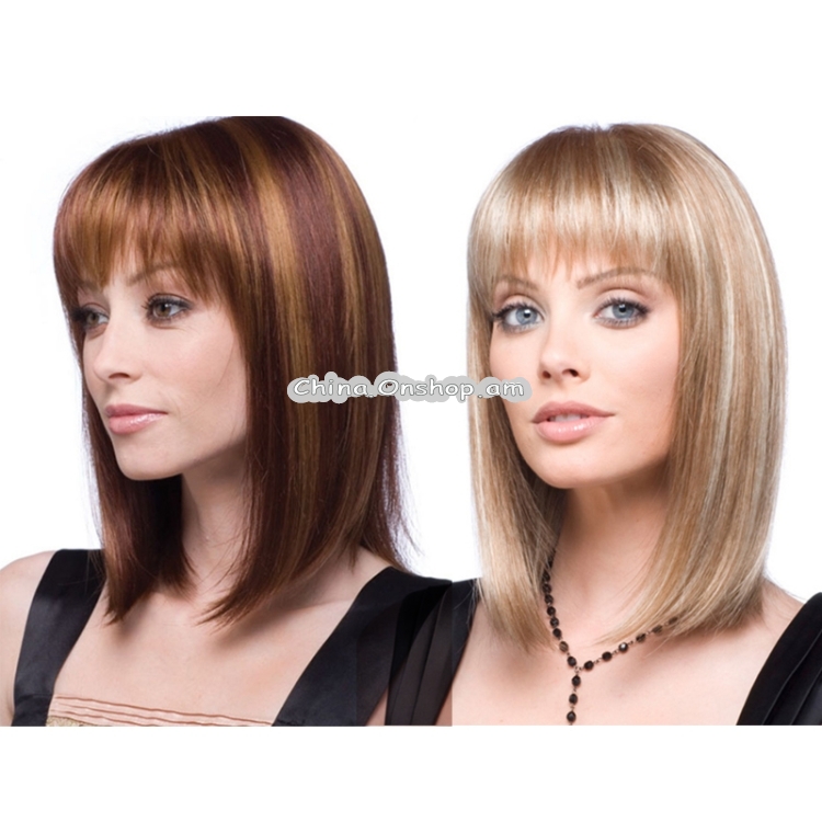 Women Medium Long Style Straight Hair Headgear
