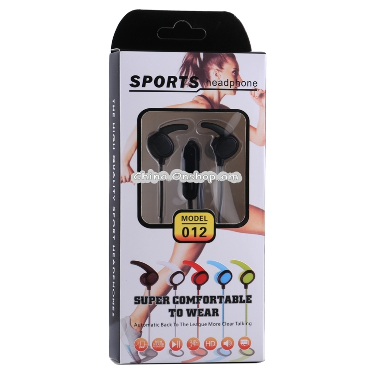 012 1.2m Stereo Sound In-ear Wire Control Sports Earphone with Mic