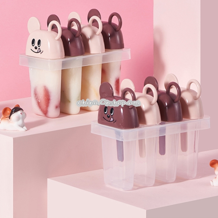 3 PCS Cartoon Mouse Popsicle Mold DIY Combination Ice Cream Mold