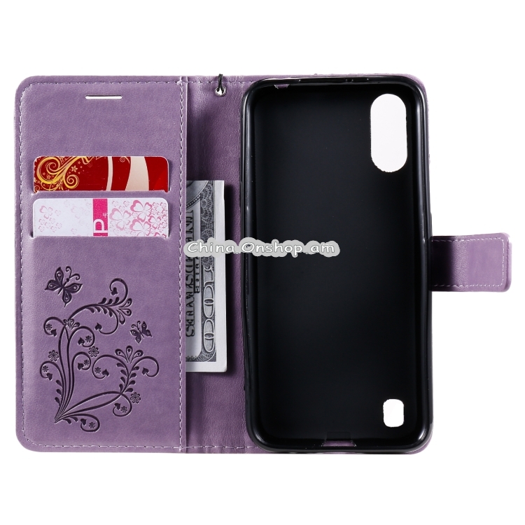 For Samsung Galaxy A01 3D Butterflies Embossing Pattern Horizontal Flip Leather Case with Holder & Card Slot & Wallet