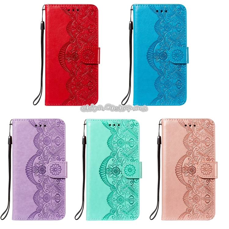 For Samsung Galaxy A01 Flower Vine Embossing Pattern Horizontal Flip Leather Case with Card Slot & Holder & Wallet & Lanyard