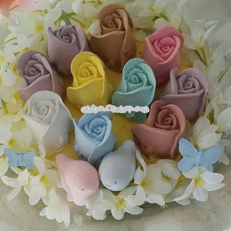 2 PCS Roses Cake Series Silicone Candle Mold Food Grade Baking Tools