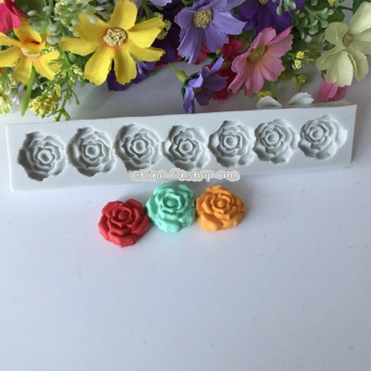 5 PCS Rose Flower Silicone Mold Fondant Cake Decorating Tools Baking Tools