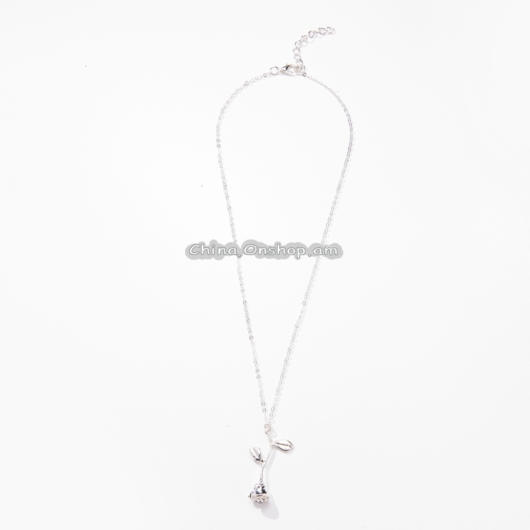 Valentines Day Gift Rose Flower Pendant Jewelry Chain Necklace, Chain