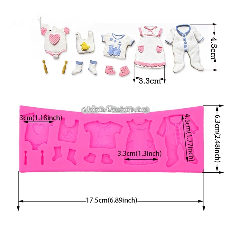 Baking Mold Baby Shoes Fondant Cake Mold Kid Clothes Silicone DIY Chocolate West Point Mold