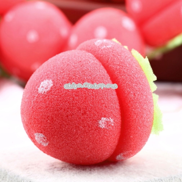 12 PCS/Set Cute Strawberry Curler Soft Sponge Foam Balls Lovely DIY Hair Tools
