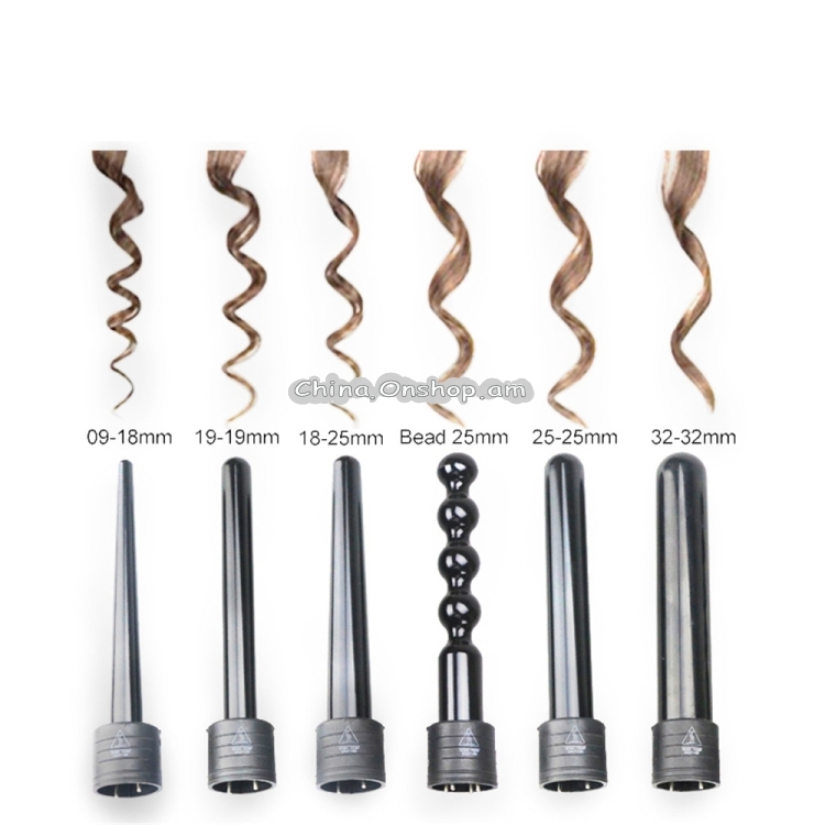 6 in 1 Multifunctional Ceramic Head Changing Hair Curler Set Perm Artifact