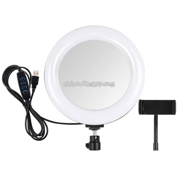PULUZ 7.9 inch 20cm USB 3 Modes Dimmable Dual Color Temperature LED Curved Light Ring Vlogging Selfie Photography