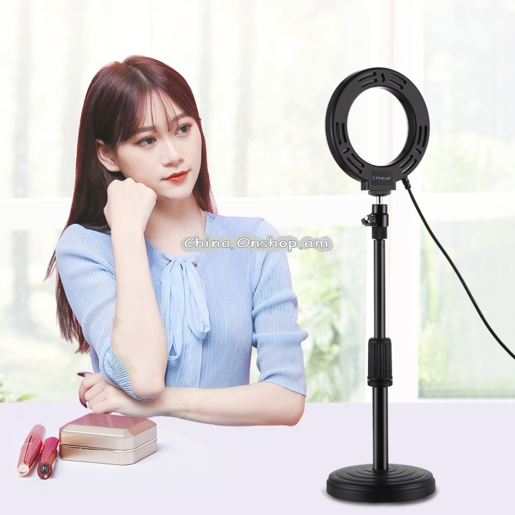 PULUZ 4.7 inch 12cm Curved Surface USB White Light LED Ring Selfie Beauty Vlogging Photography Video Lights