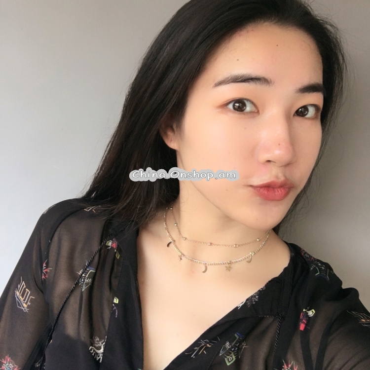Simple Double Moon Star Short Necklace
