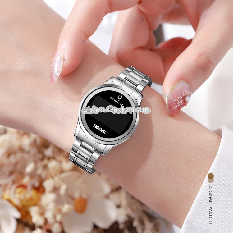 SKMEI 1737 Round Dial LED Digital Display Touch Luminous Electronic Watch