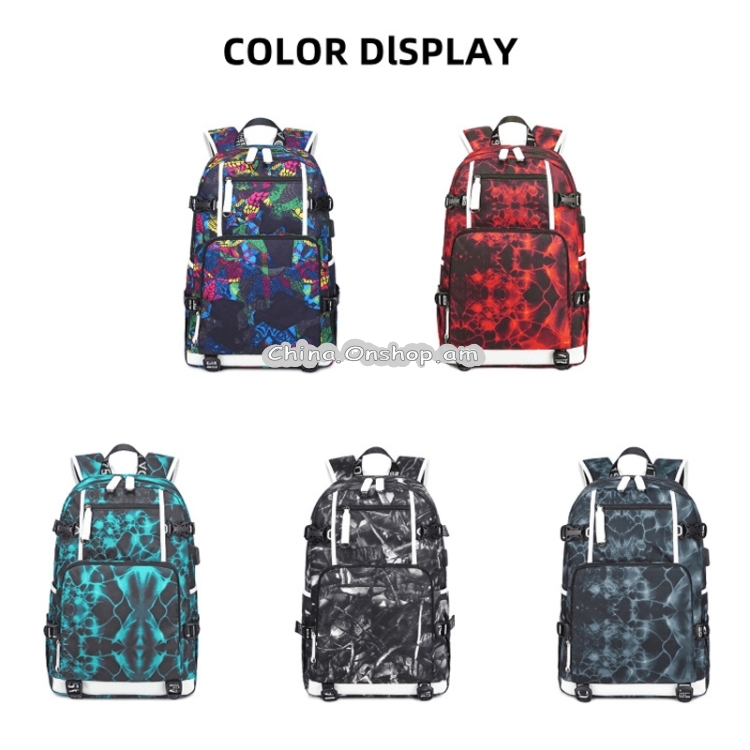 6101-5 Printed Backpack Large Capacity Computer Backpack Waterproof Student School Bag