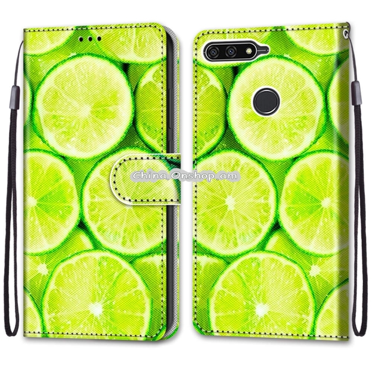 For Huawei Y6 (2018) / Honor 7A Coloured Drawing Cross Texture Horizontal Flip PU Leather Case with Holder & Card Slots & Wallet & Lanyard