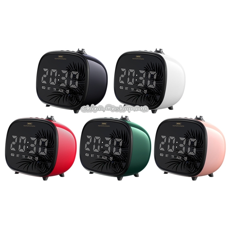 REMAX RB-M52 Accord Series Bluetooth 5.0 Mirror Bluetooth Speaker, Support Display Time & Alarm Clock & Colorful Night Light
