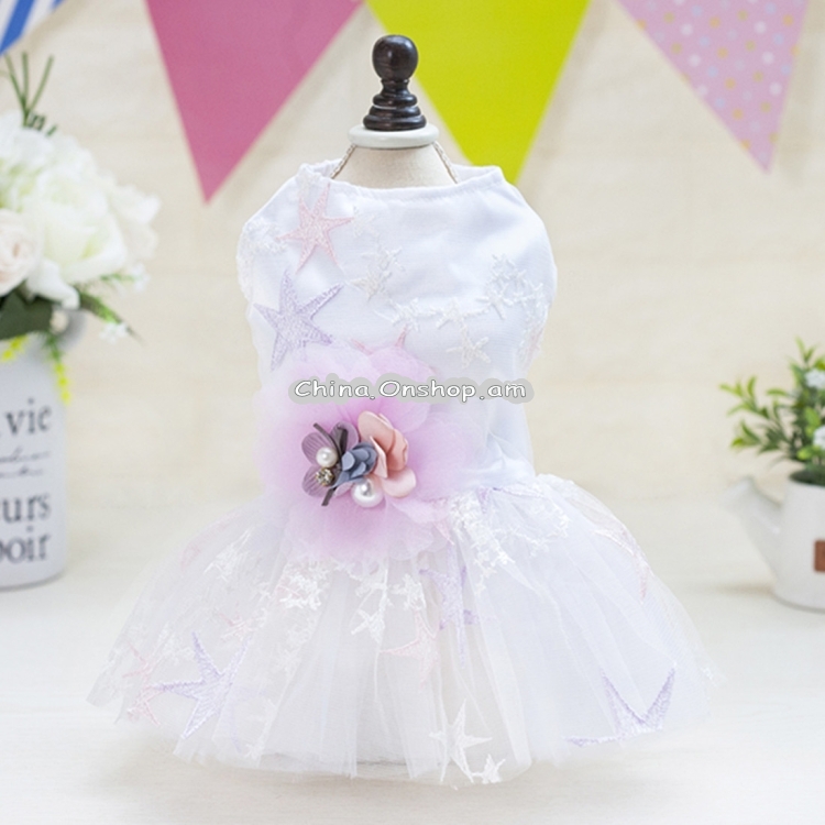 Pet Clothes Dog Spring Summer Cartoon Fresh Starfish Skirt