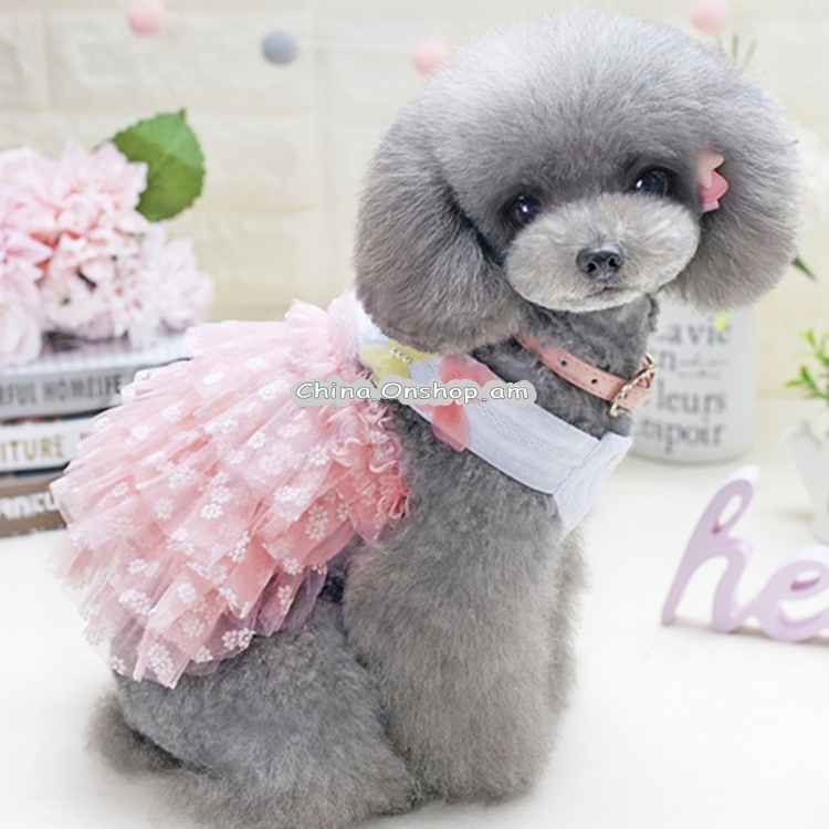 Dogbaby Pet Clothes Dog Skirt Pet Spring And Summer Butterfly Suspender Skirt