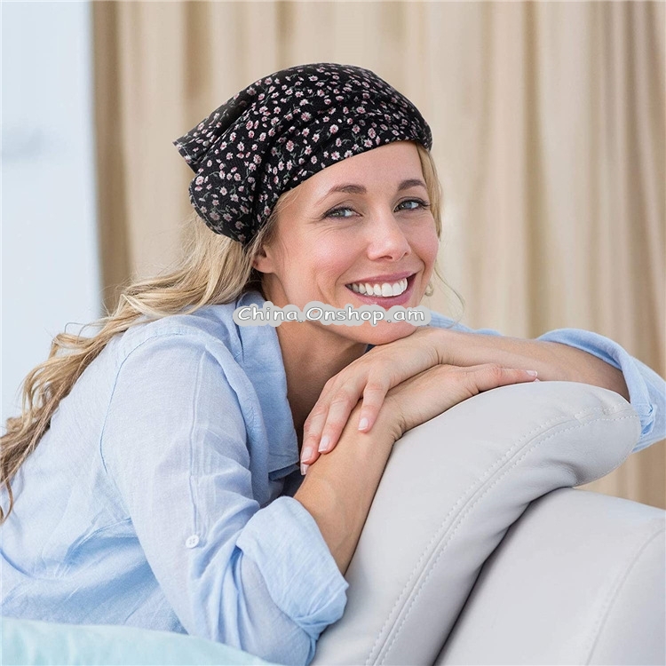 Floral Elastic Band Turban Women Thin Floral Cloth Headscarf Triangle Scarf