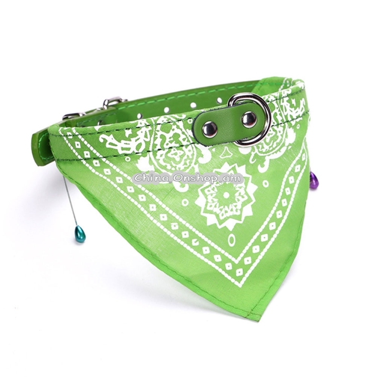 Adjustable Dog Bandana Leather Printed Soft Scarf Collar Neckerchief for Puppy Pet