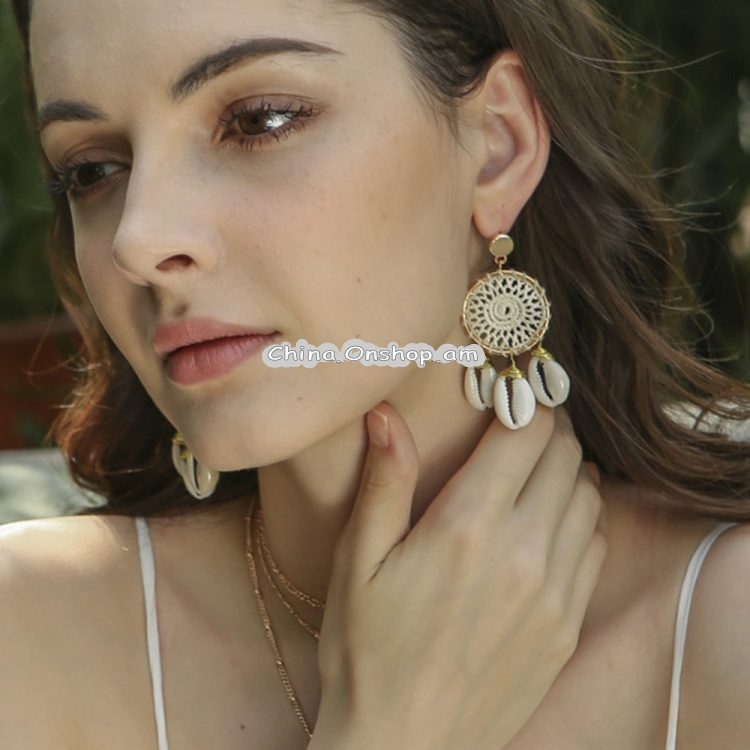 Stainless Steel Earrings Shell Earrings Female Bohemian Conch Earrings