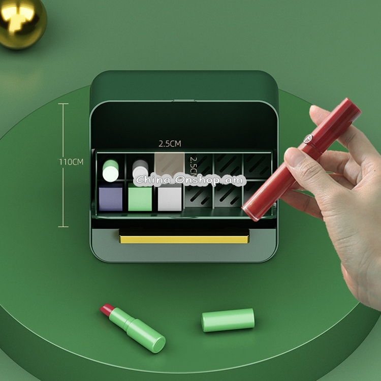 Vertical Desktop Lipstick Storage Box Large-Capacity Compartmentalized Cosmetic Storage Box With Lid