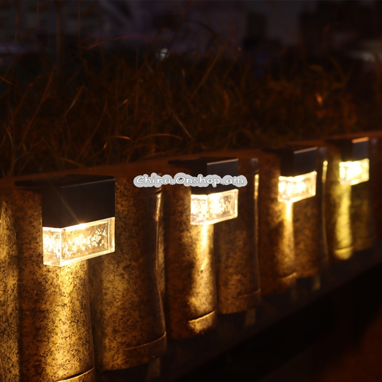 SL-615 Solar Outdoor Garden Decoration RGB + Warm White Light Landscape Lamp Step Fence Wall Lamp