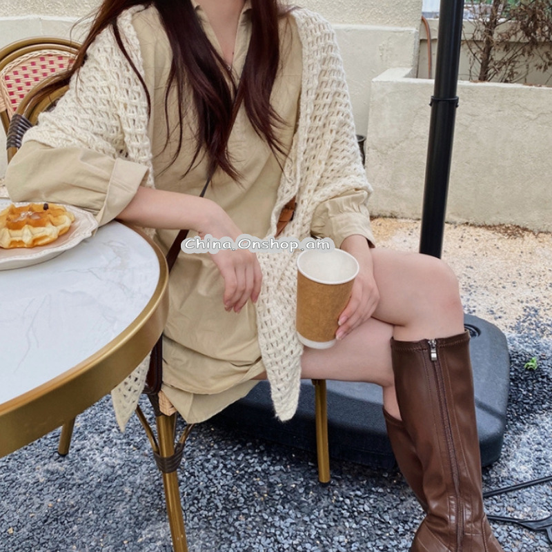 Hollow Leather Buckle Big Triangle Shawl Warm Scarf Split Triangle Scarf