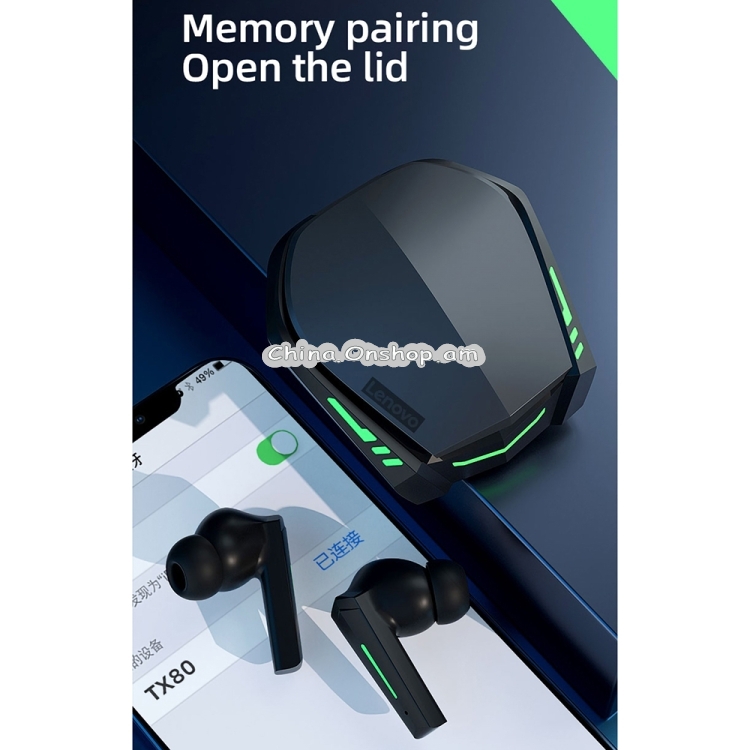 Original Lenovo XT80 TWS Game / Music Dual Mode Bluetooth Earphone with Breathing Light