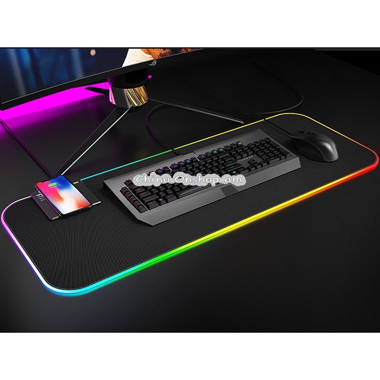 Wireless Charging Luminous Mouse Pad LED Gaming RGB Mouse Pad