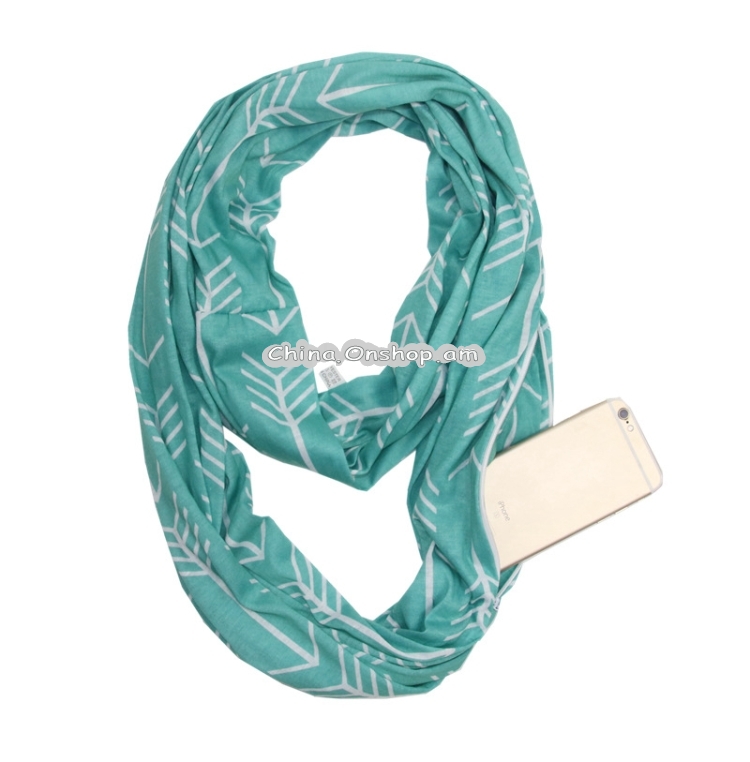 Multi-function Fashion Zip Pocket Design Scarf