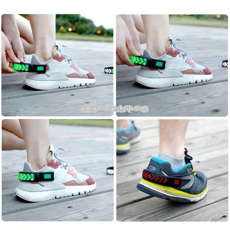LED Display Luminous Shoe Clip Night Running Warning Light