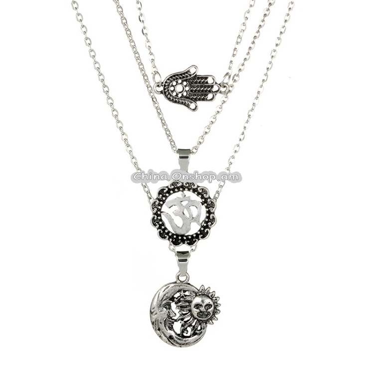 Bohemian Wind 3D Palm Solar Multilayer Necklace