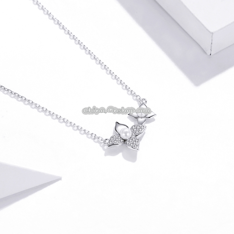 S925 Sterling Silver Hydrangea Women Nacklace Jewelry